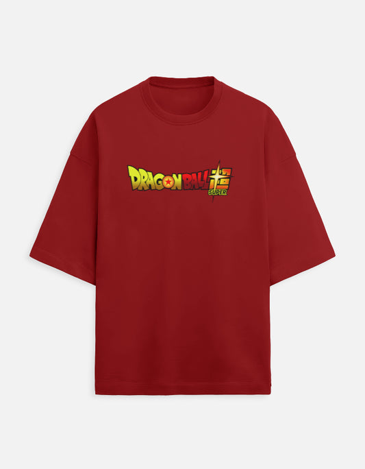 Red Anime Oversised T shirt Black